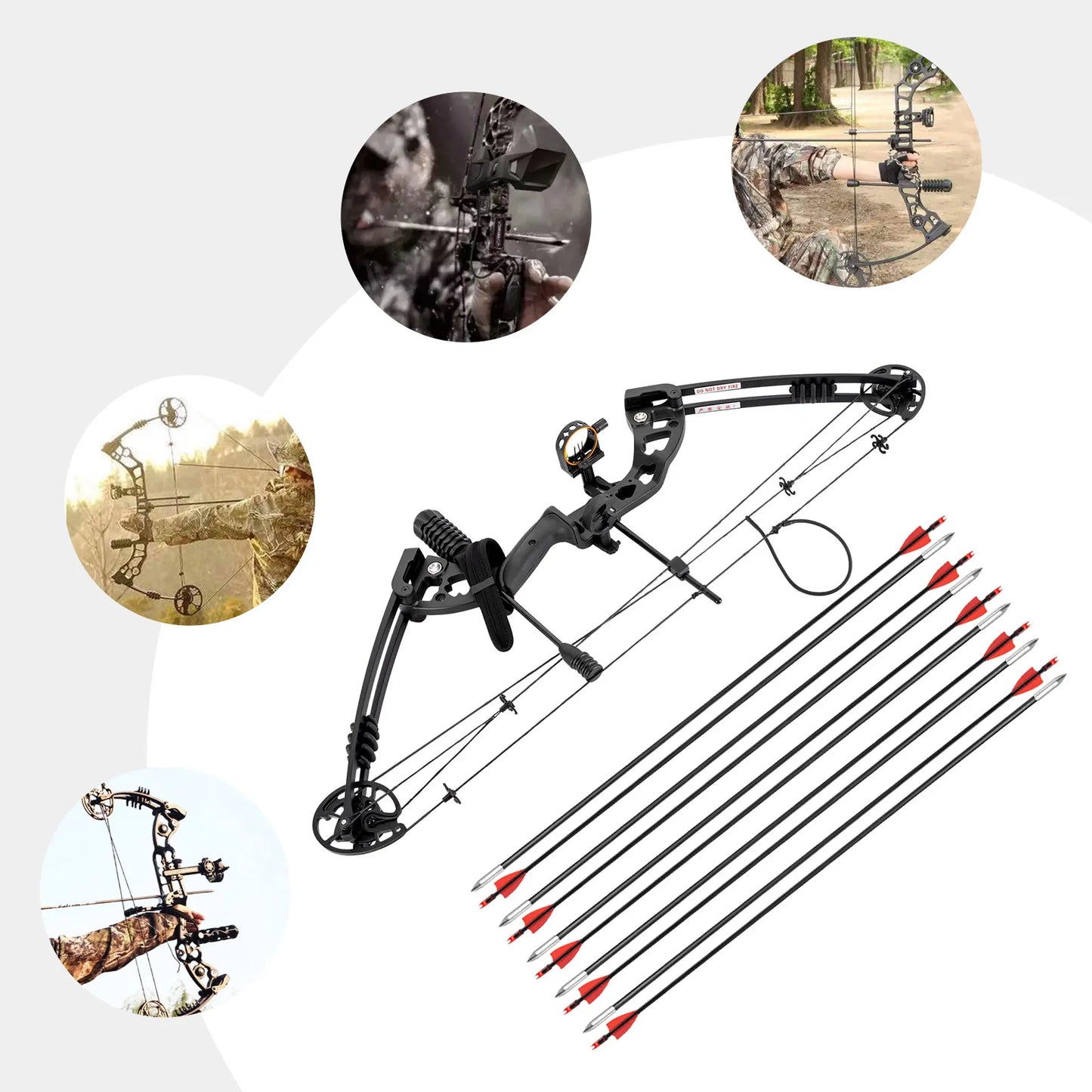 Compound Bow Arrow Set For Adults Right Hand 30-55Lb Adjustable 310fps