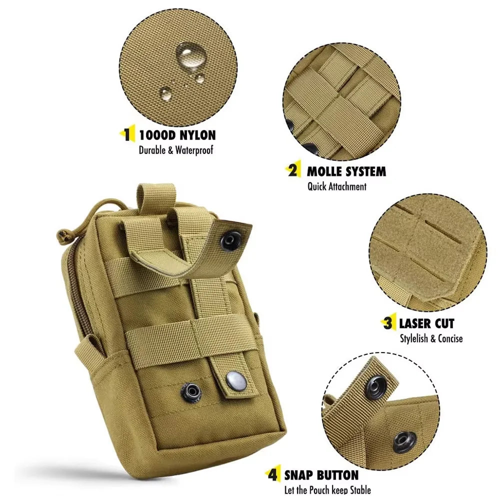 Dog Tactical Bags Set Molle Pouches Belt Attach Harness Gear