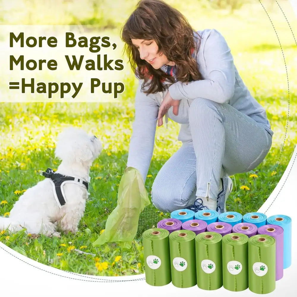 Unscented Dog Poop Bags 300 Count Leakproof 15 Rolls
