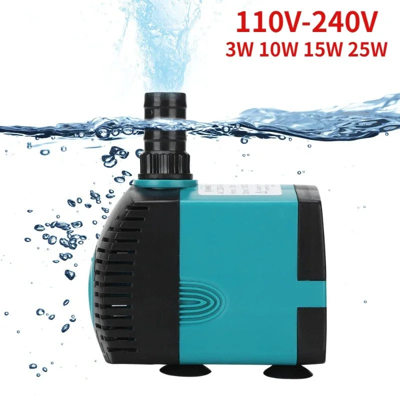 Ultra Quiet Submersible Fish Tank Water Pump 110-240V