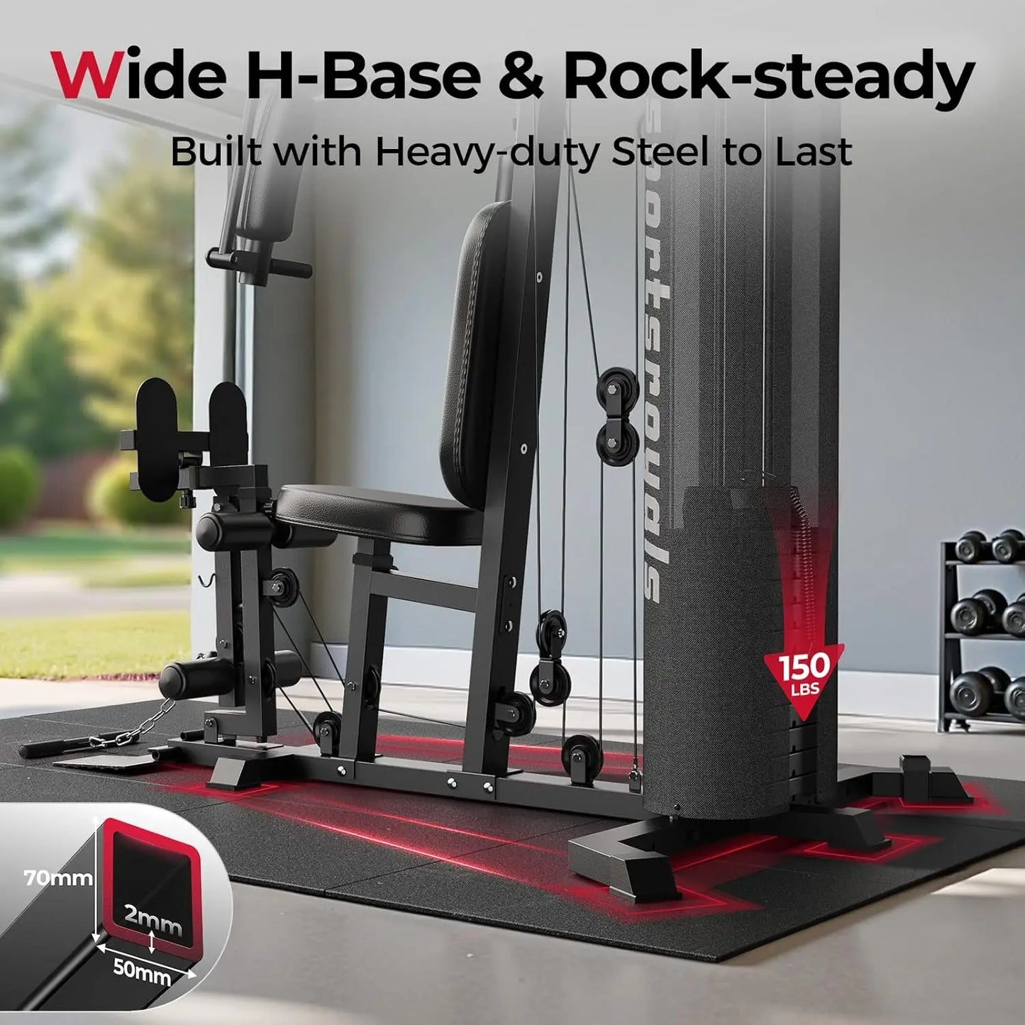 Home Gym Multi Station Weight Stack Pulley Full Body Training