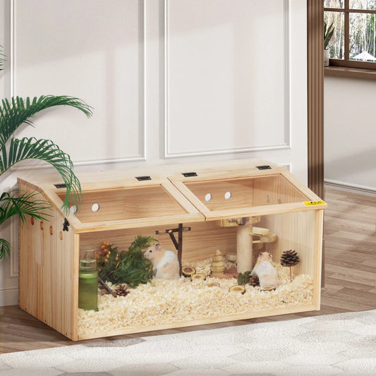 Wooden Hamster Cage Hutch Hideout With Openable Top