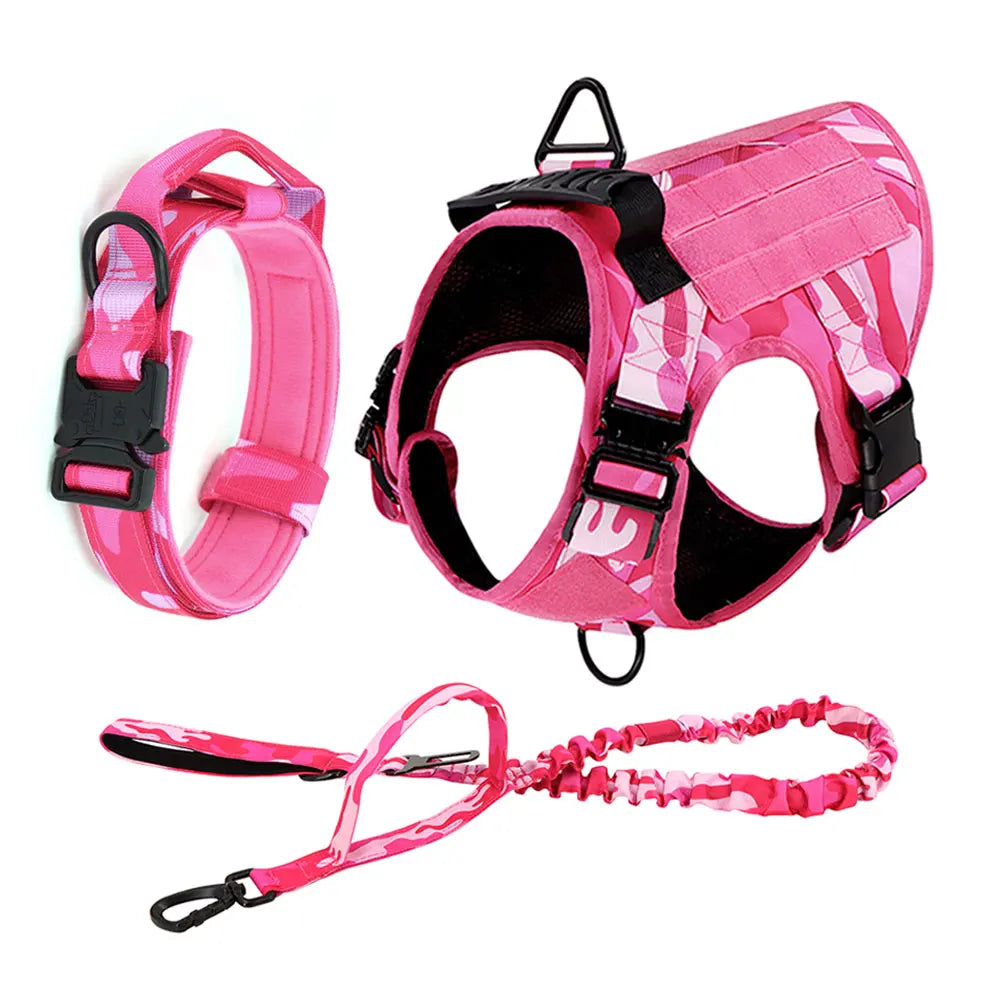 PETRAVEL Military Camouflage Dog Harness Adjustable Tactical Vest