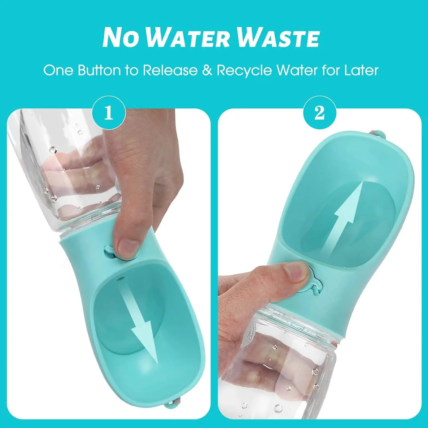 Leak Proof Portable Dog Water Bottle With Drinking Feeder