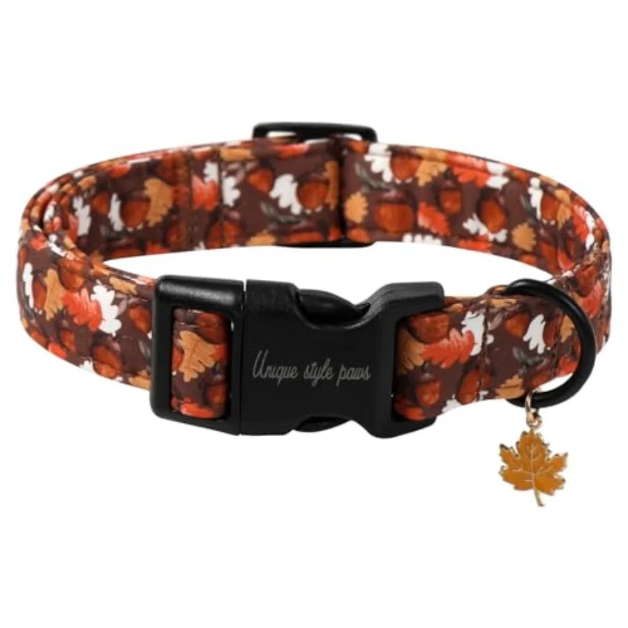 Dog Collar With Coconut Tree Pendant And Plastic Buckle For Small To Large Dogs