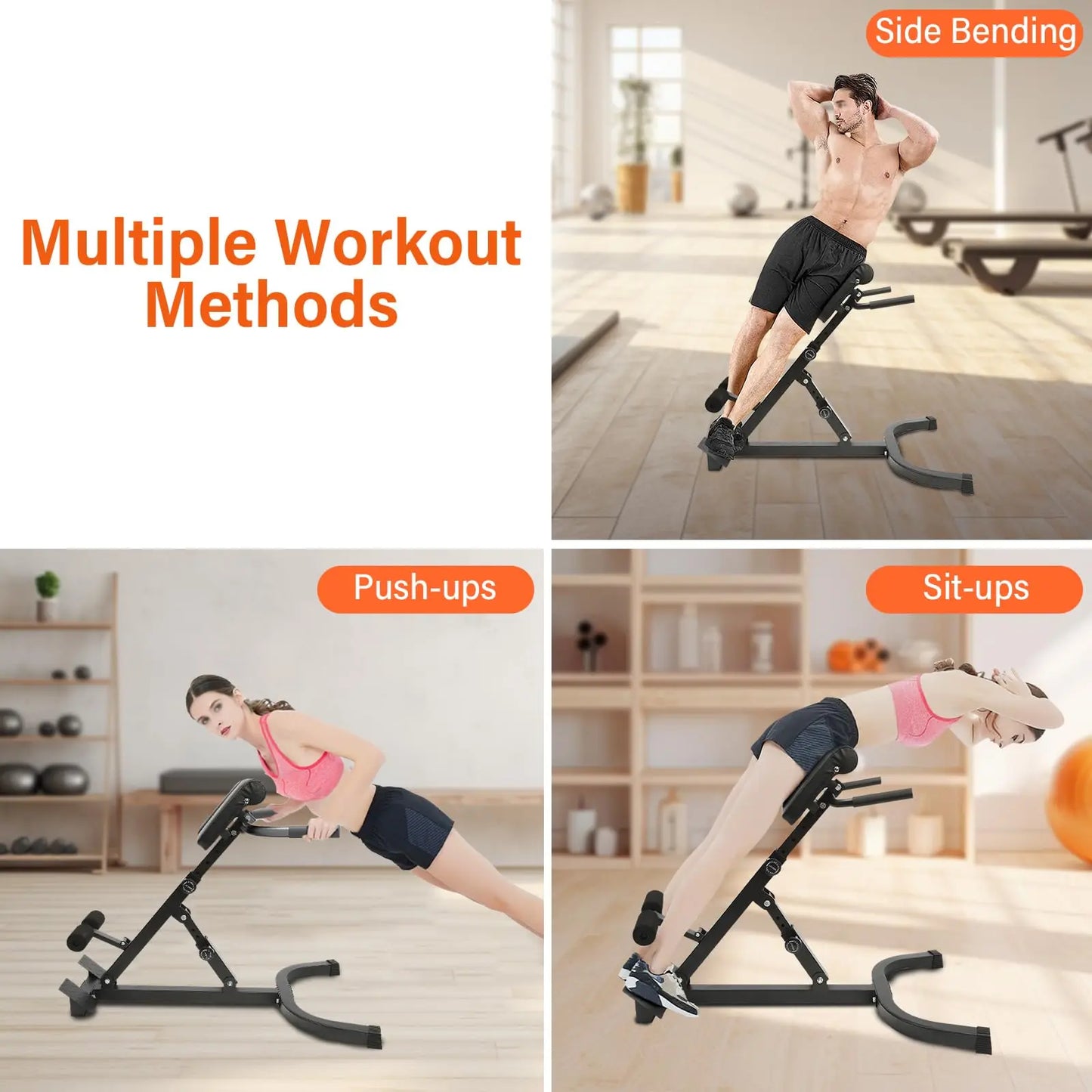 Roman Chair Back Extension Bench Foldable Multi Position Hyperextension