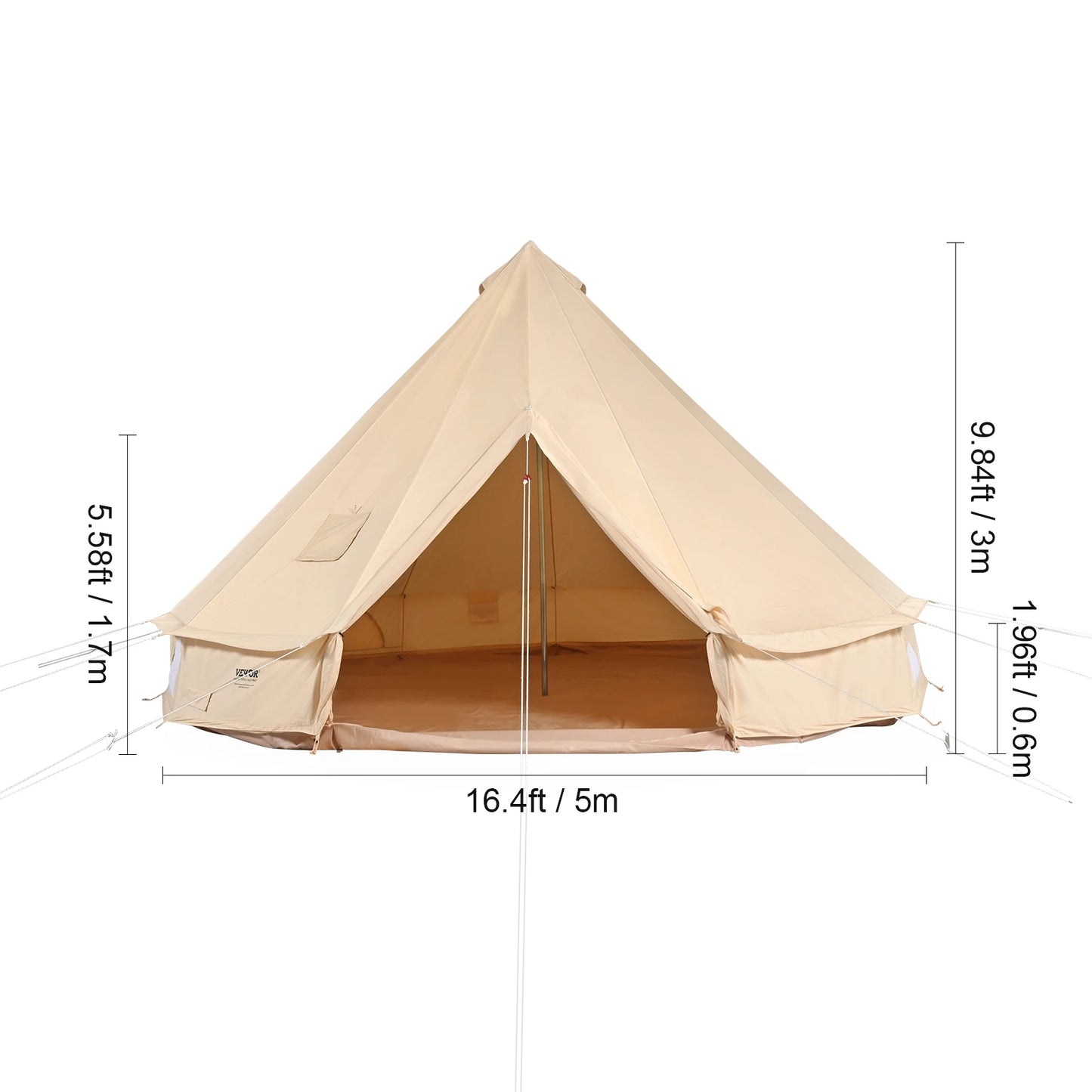 SucceBuy Canvas Bell Tent Camping Yurt for All Seasons