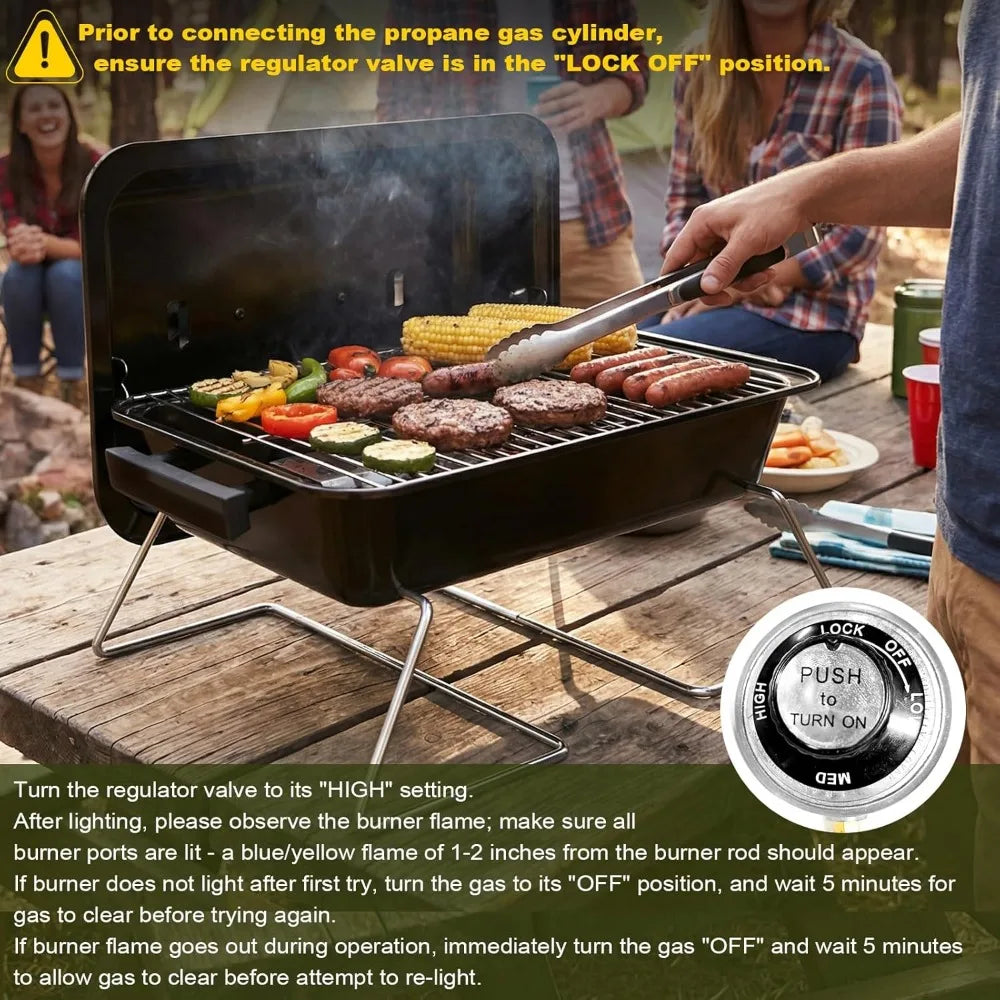 NBVCX Portable 2-In-1 Propane Grill With Foldable Legs