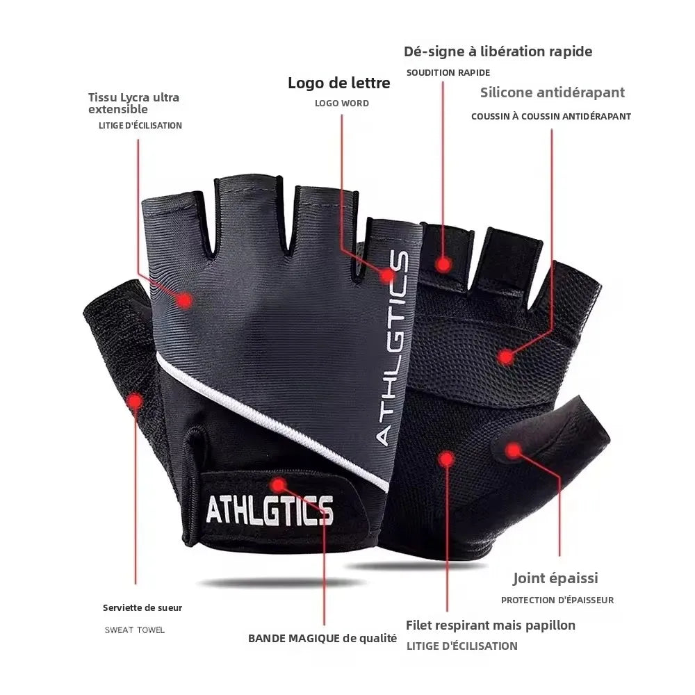 Breathable Fingerless Cycling Gloves Unisex for Men and Women