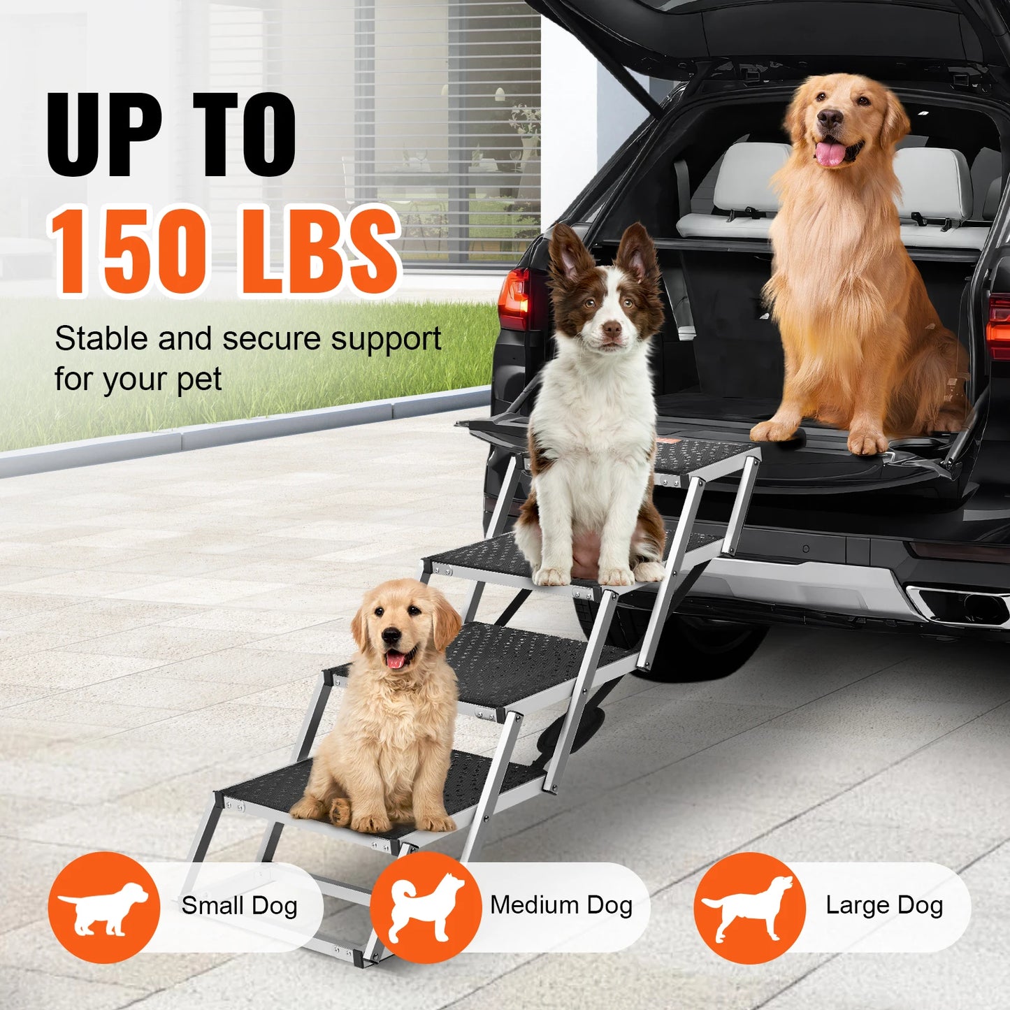 SucceBuy Folding Portable Dog Car Steps For SUV Use