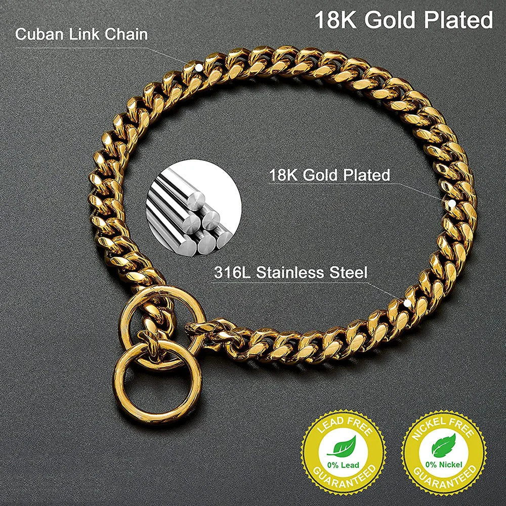 Livepetsme Stainless Steel Chain Collar for Dogs Training and Walking
