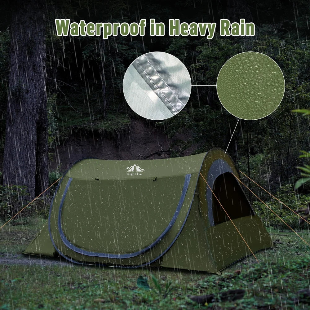 Night Cat Pop Up Tent With Mosquito Net For Camping