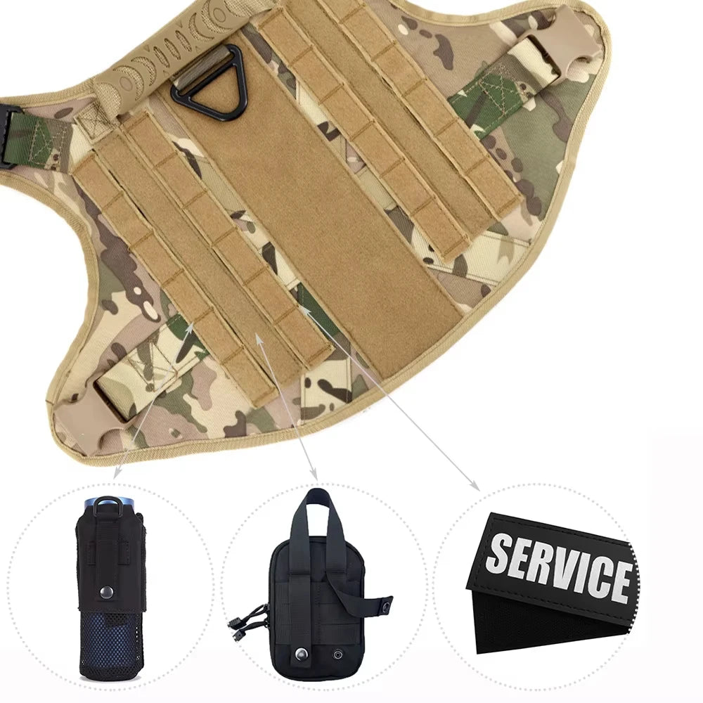 Military Large Dog Harness Vest Set For Malinois Training Accessories