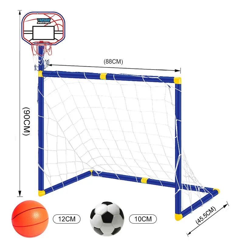 Kmoist 2in1 Sports Toys Basketball Stand Football Goal