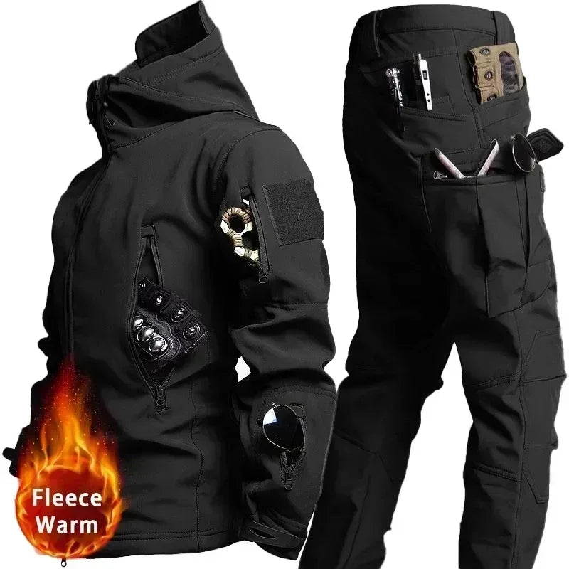 Tactical Waterproof Winter Combat Suit With Soft Shell Fleece