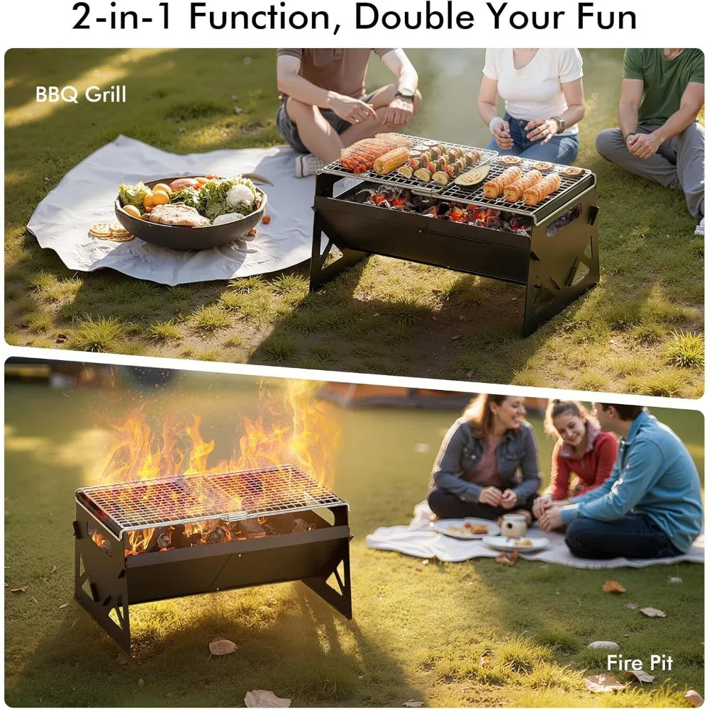 XIUWO Folding Portable Charcoal Grill For Outdoor Camping Cooking