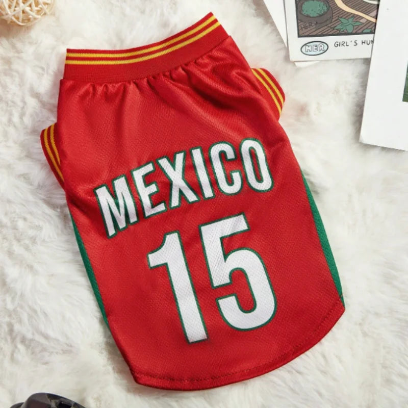 Breathable Mesh Dog Clothes Jersey For Pets Summer Shirts