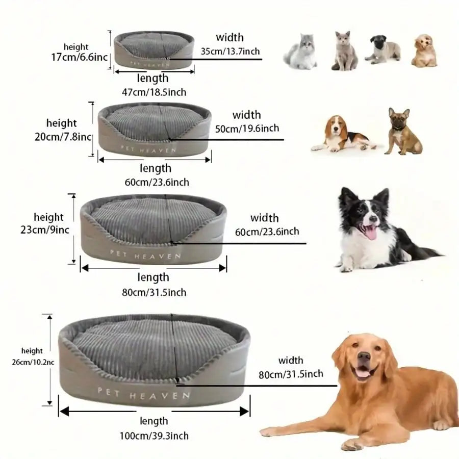 Machine Washable Soft Cozy Pet Bed With Warm Mat For All Seasons