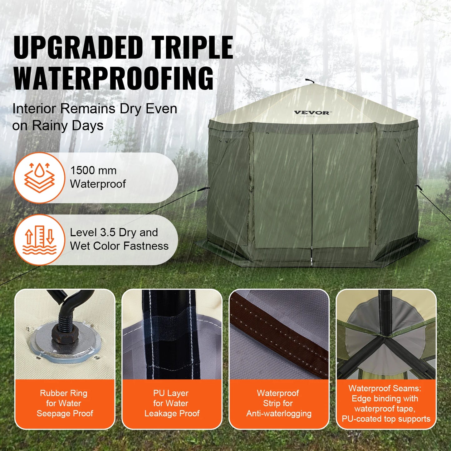Pop Up Gazebo Tent Canopy Sun Shelter With Privacy Panels