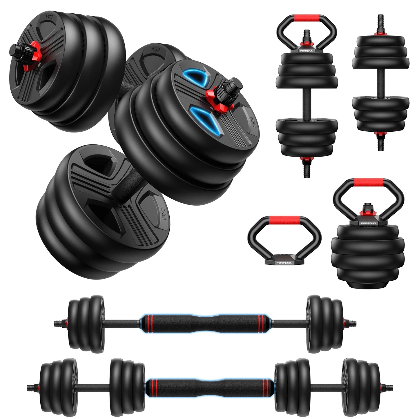 FED Fitness FITPLAM 5 In 1 Adjustable Dumbbell Set