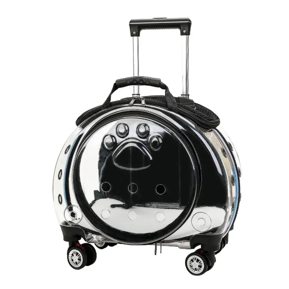 Pet Trolley Case With Ventilation Holes For Cats Silent Wheels