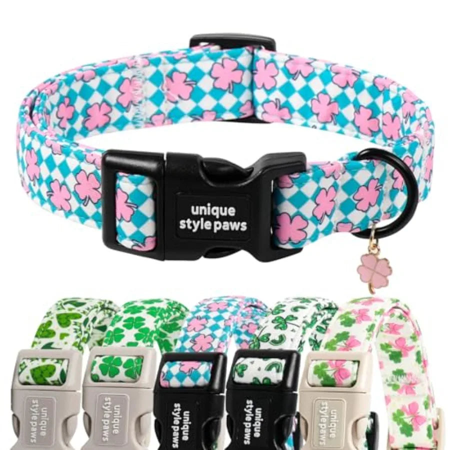 Dog Collar With Coconut Tree Pendant And Plastic Buckle For Small To Large Dogs