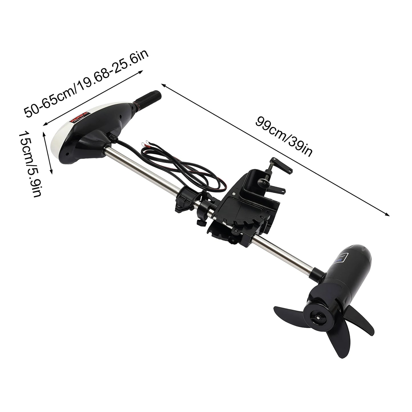12V 66Lb Transom-Mounted Saltwater Electric Trolling Motor 3 Blade Prop