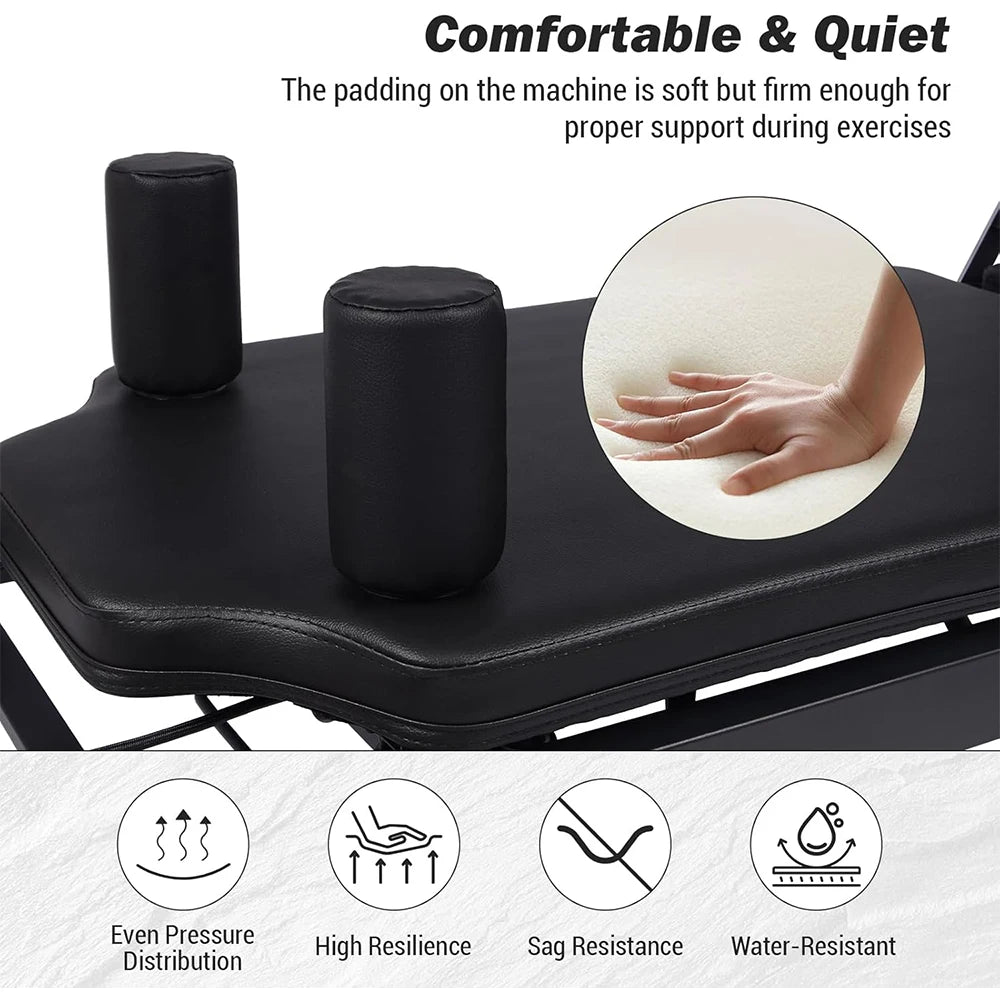 HiMISS Foldable Reformer Pilates Machine with Height Adjustments