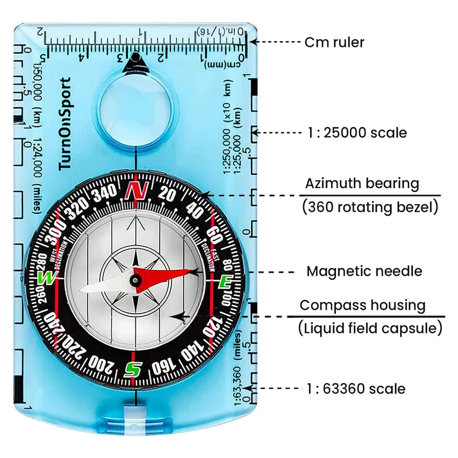 Waterproof Camping Compass for Outdoor Navigation Hiking and Map Reading