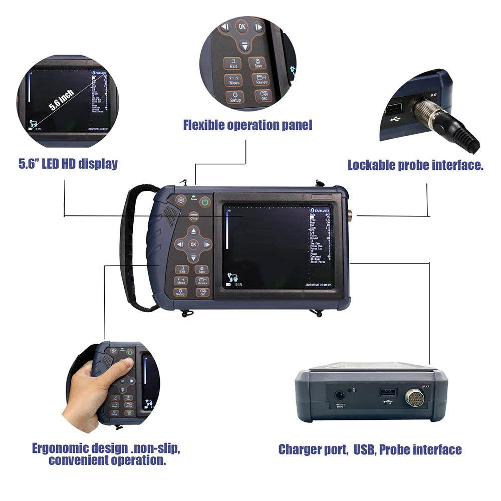 DAWEI Portable Veterinary Ultrasound Scanner for Farm Animals and Pregnancy