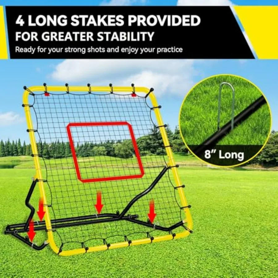Baseball Rebounder Fielding Trainer 48x52 Inches Anti UV Adjustable Angles