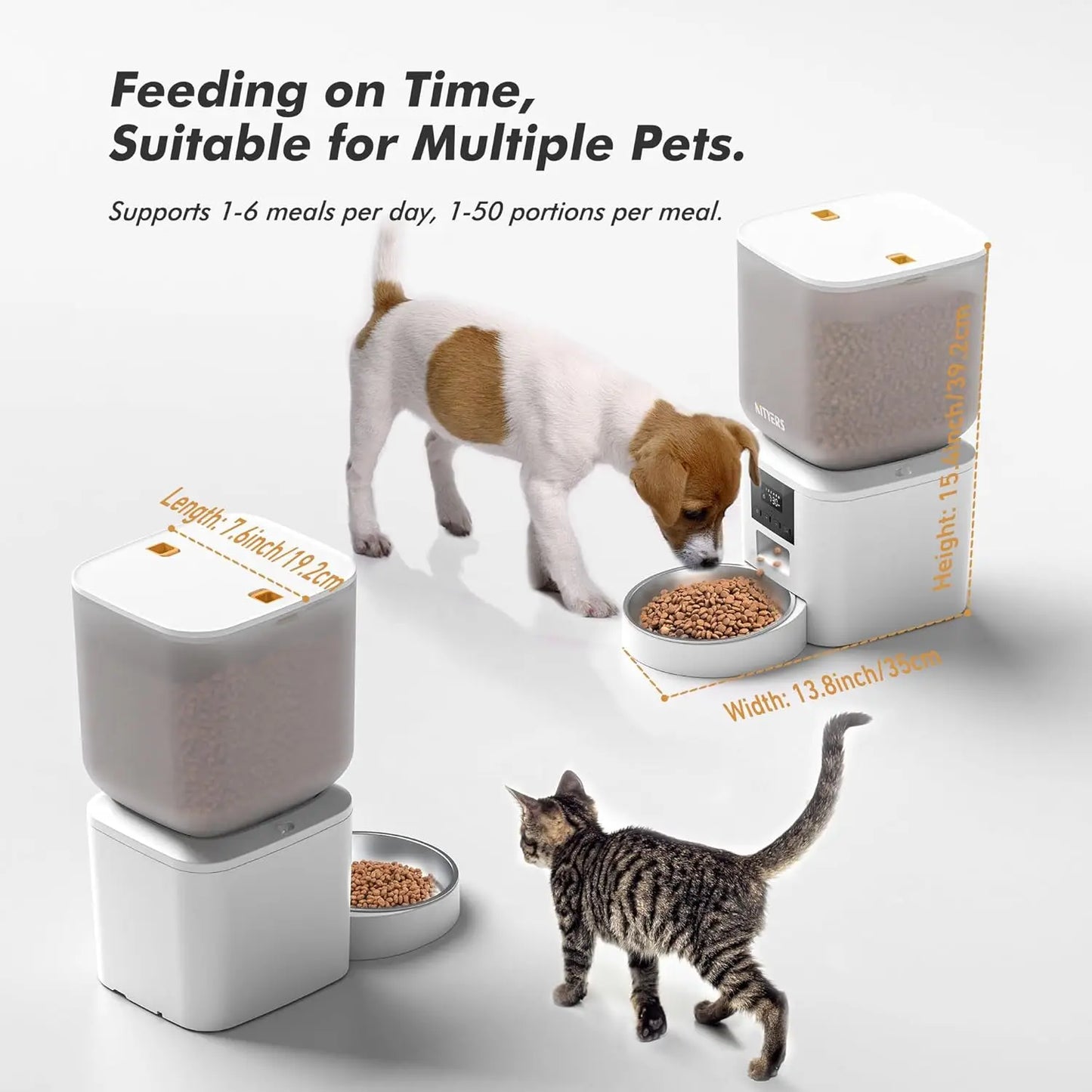 Automatic Pet Feeder With LCD Screen Timed Feeding 6 Meals