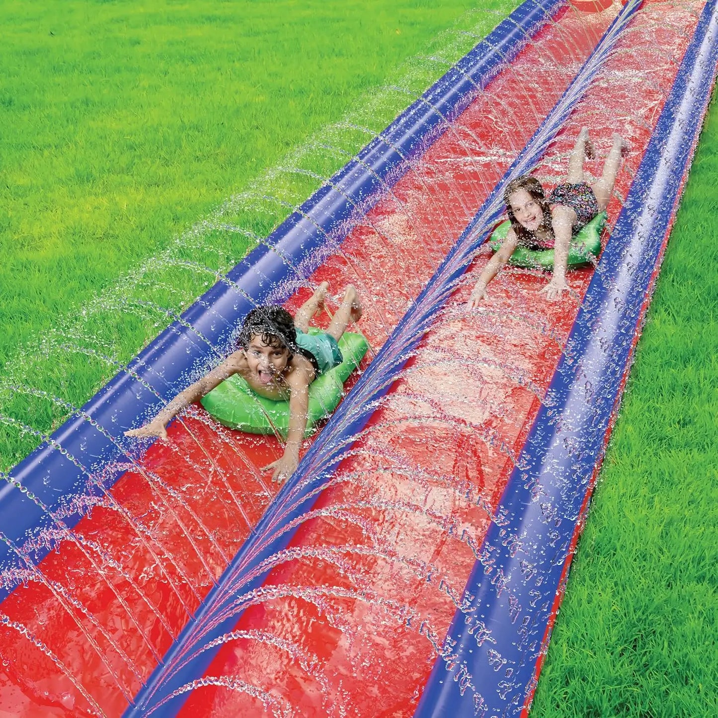 Kids Waterslide With Sprinkler And Inflatable Boards
