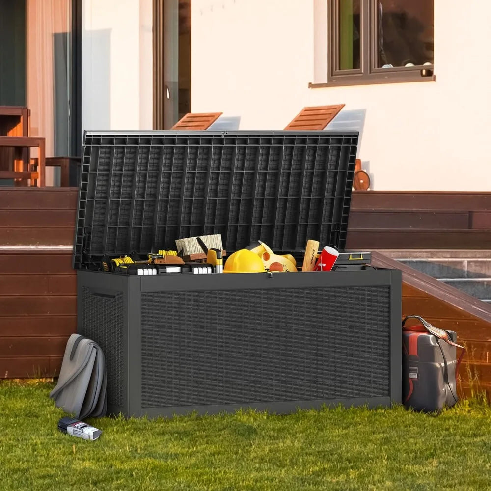 Lockable Resin Deck Box For Outdoor Storage