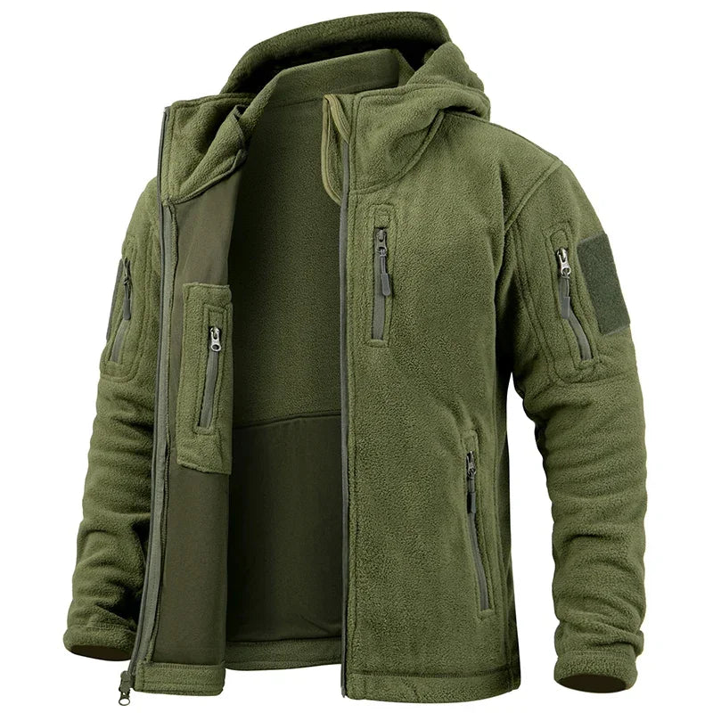 Fleece Tactical Hunting Jacket With Multi Pocket Warmth