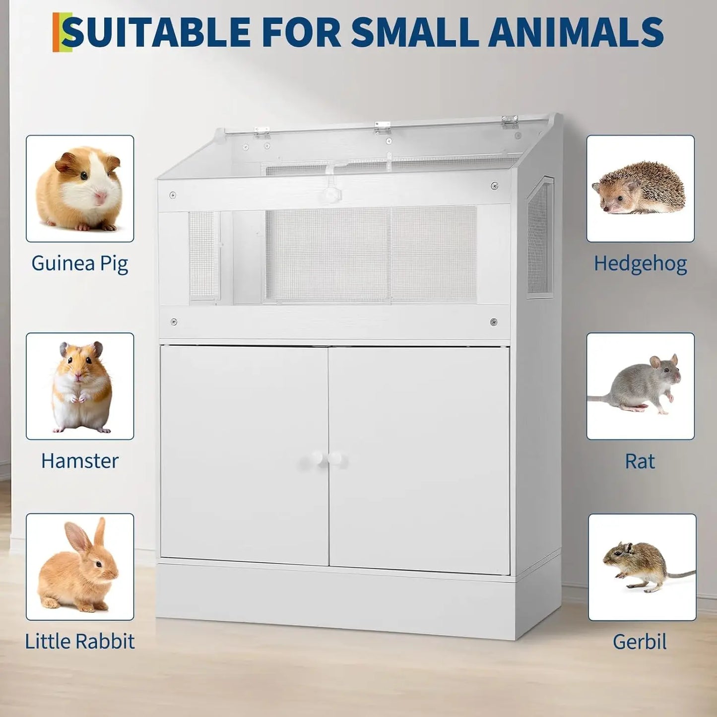 HiMISS Acrylic Animal Cage With Storage Cabinet Hamster