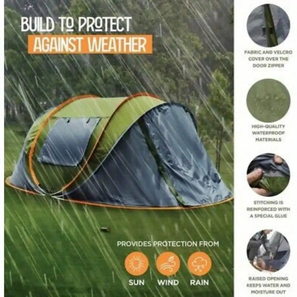 Camping Tent Four Person Easy Pop Up Waterproof Upf50