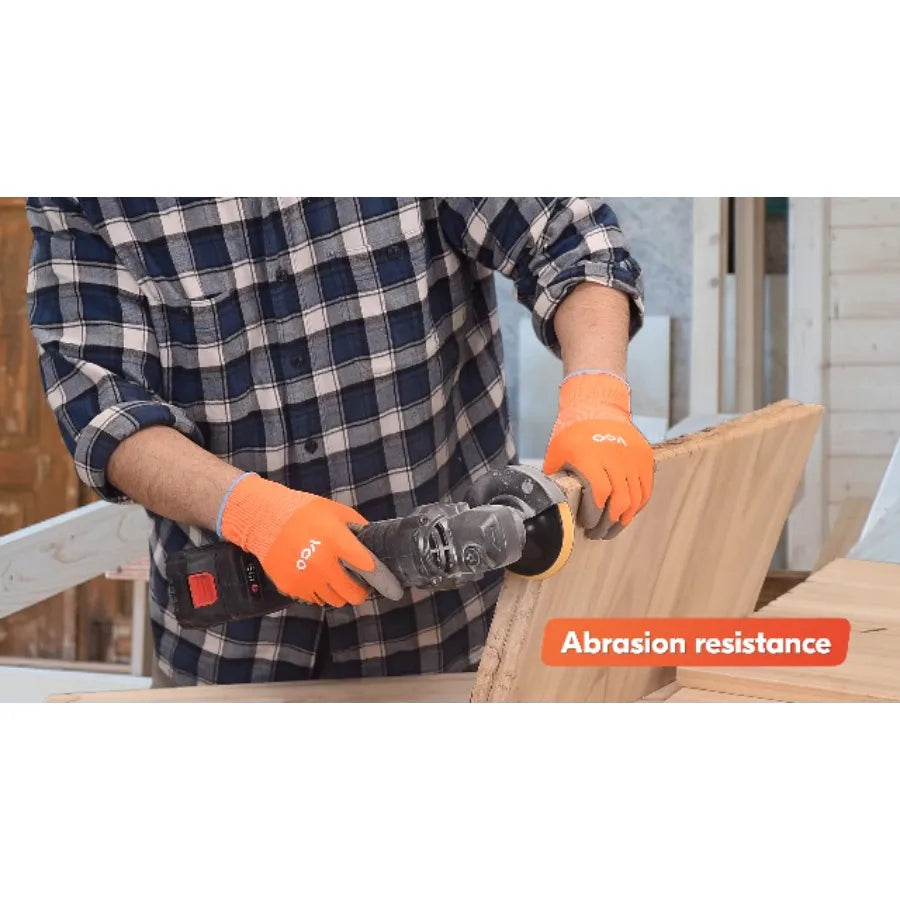 SHXI CN 15-Pair PU Coated Latex Free Gardening Work Gloves