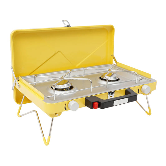 Dual 3500W Camping Stove With Piezo Ignition Portable Outdoor Grill