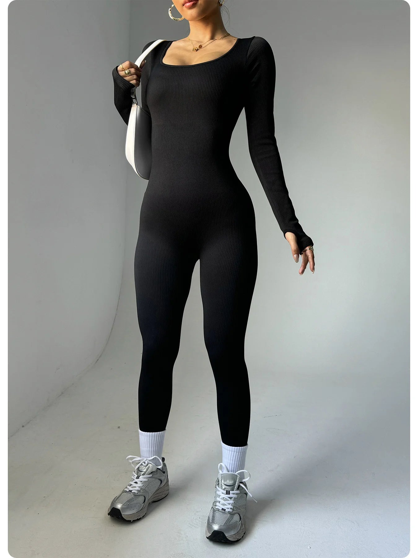 Women's One Piece Yoga Suit Long Sleeve Bodysuit Daily Wear