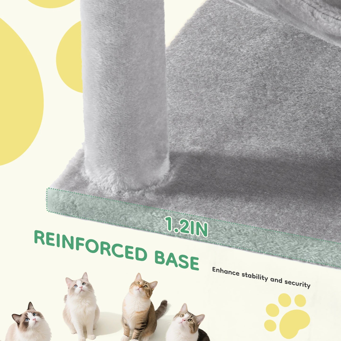 JHK Cat Tree Tower For Cats With Sisal Scratching Posts