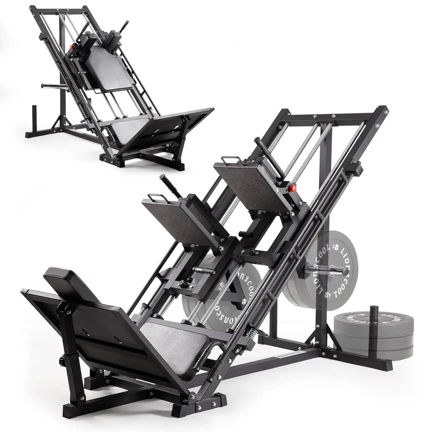 Three-In-One Leg Press Hack Squat Machine With Weight Storage