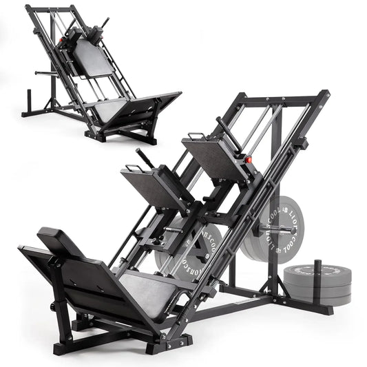 Three-In-One Leg Press Hack Squat Machine With Weight Storage