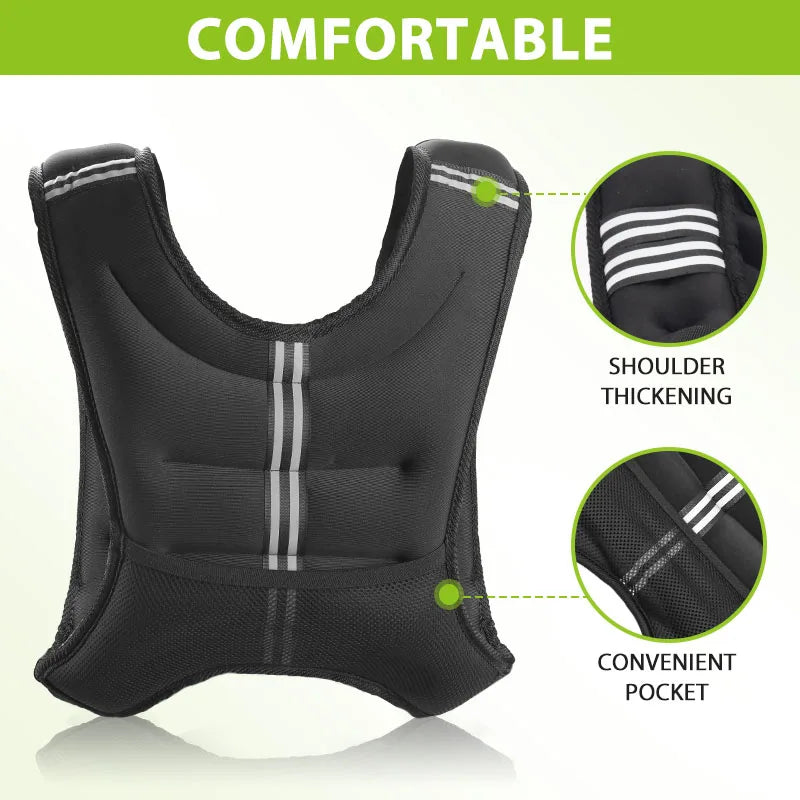 Weighted Vest With Iron Pellets And Reflective Stripe