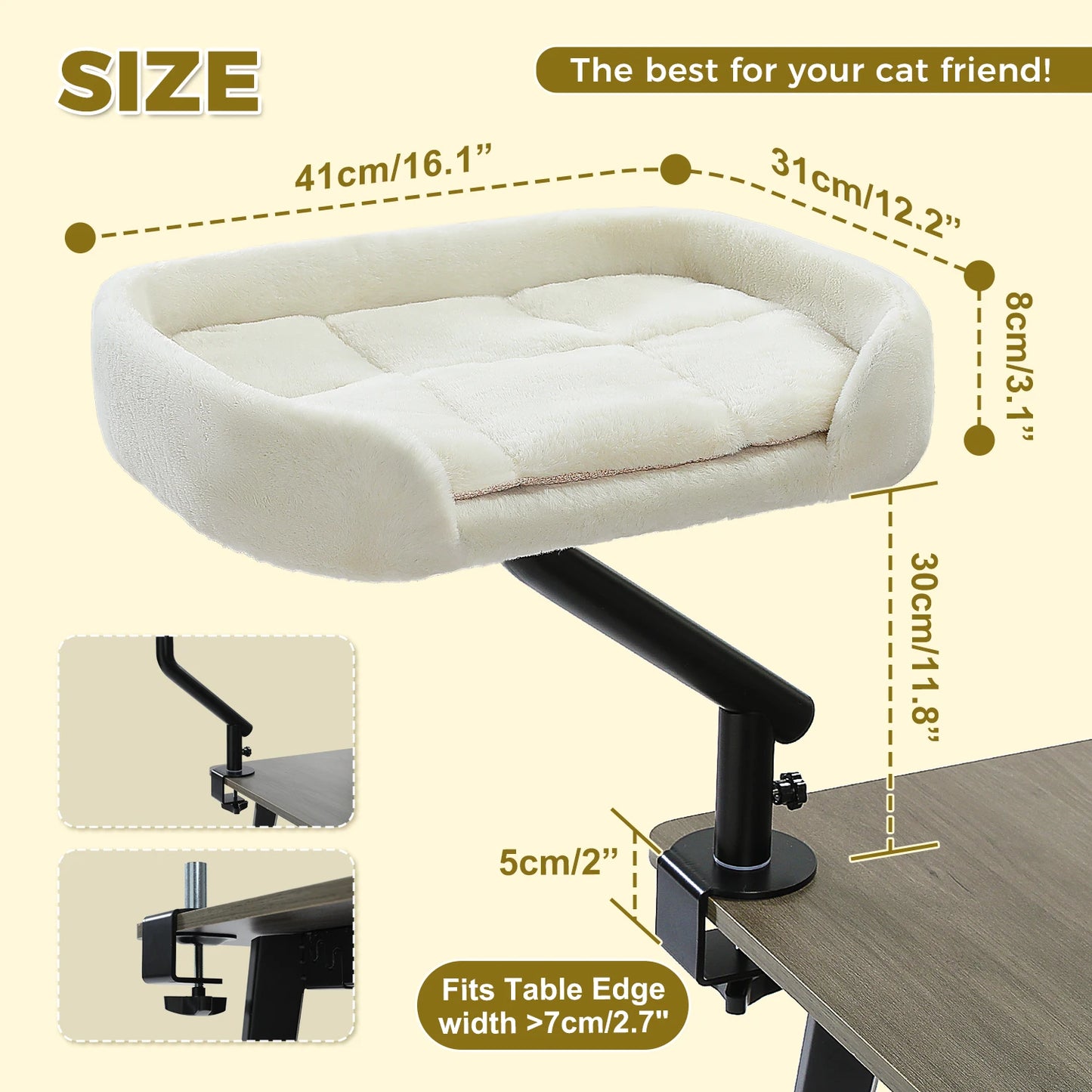 PAWZ Road Cat Desk Bed Rotatable Stand With Plush Hammock
