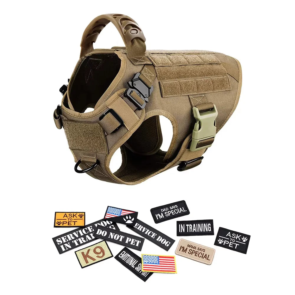 Military Large Dog Harness Vest Set For Malinois Training Accessories