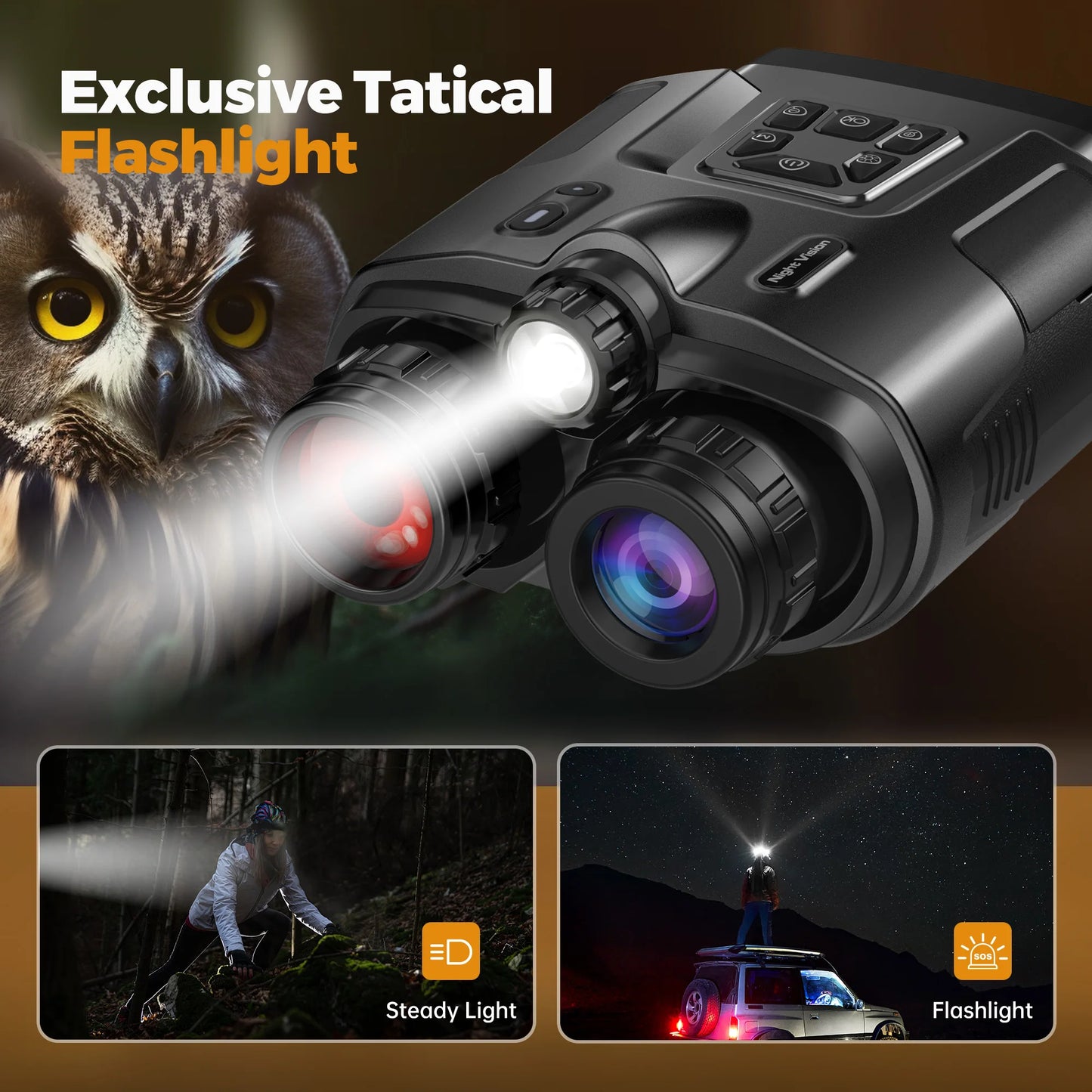 DIYIMIN Night Vision Binoculars 4K Infrared 8x Digital Zoom Goggles
