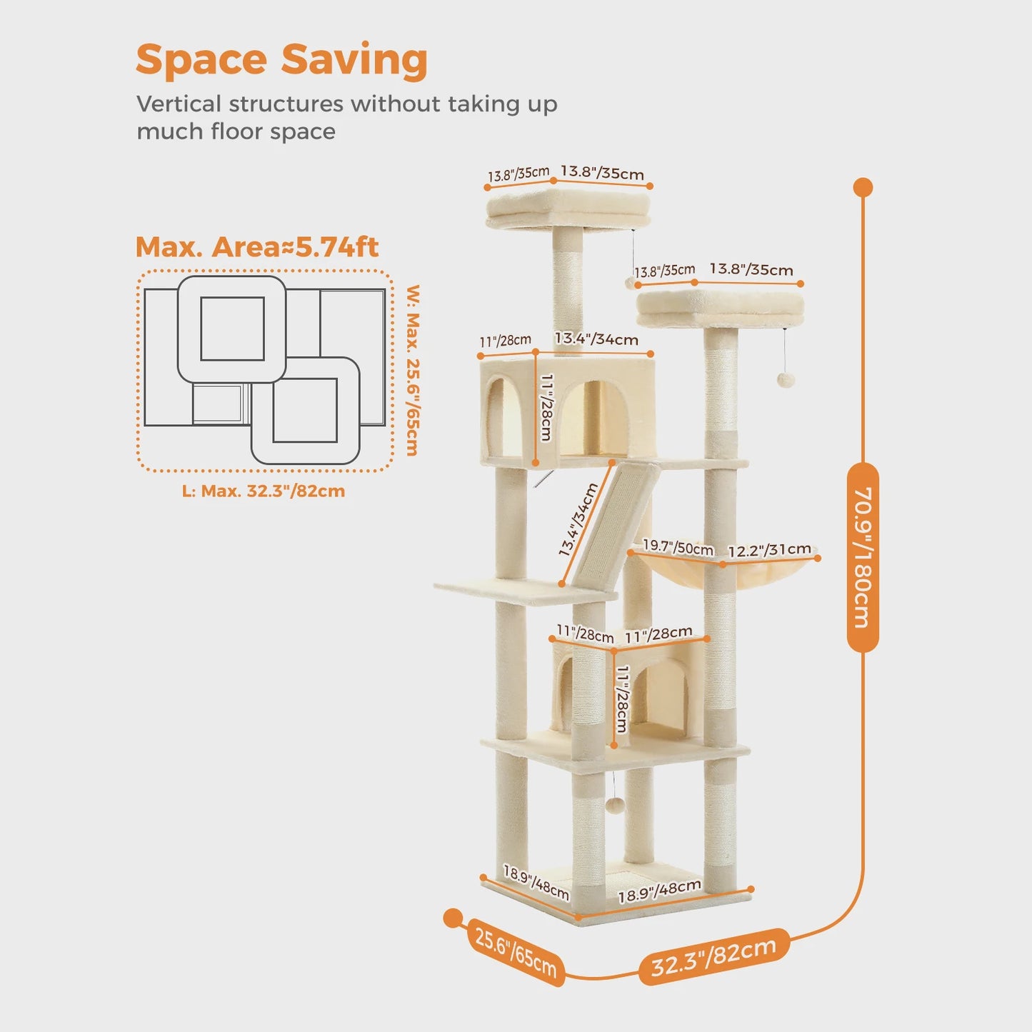 PAWZ Road Cat Tree Tower For Indoor Cats
