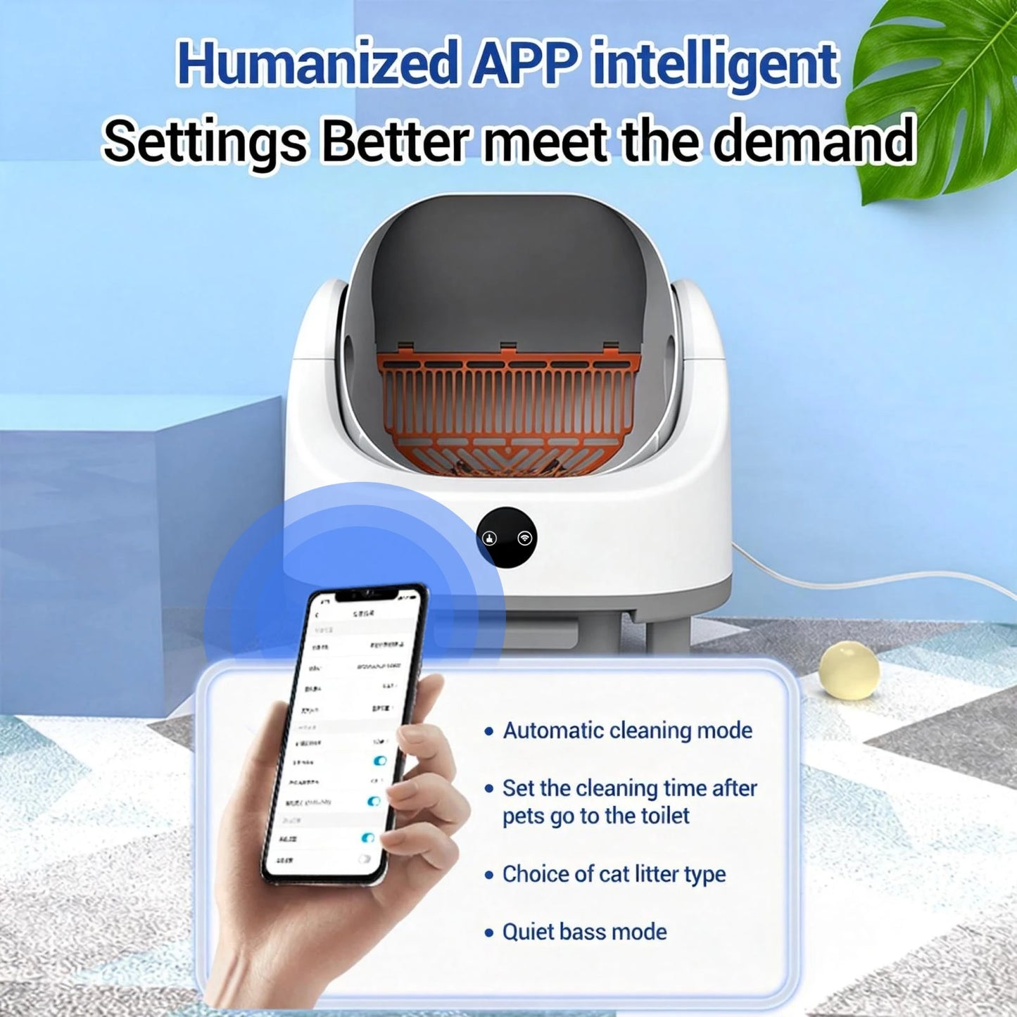 HiMISS Self Cleaning Cat Litter Box With App Control And Safety Sensors