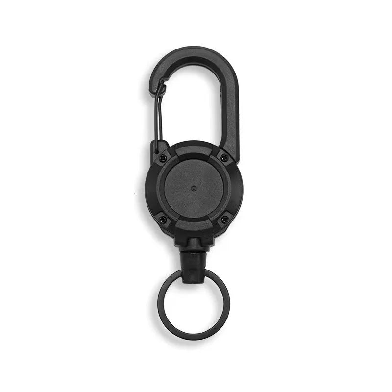 Retractable Heavy Duty Carabiner With Steel Wire Rope Key Ring